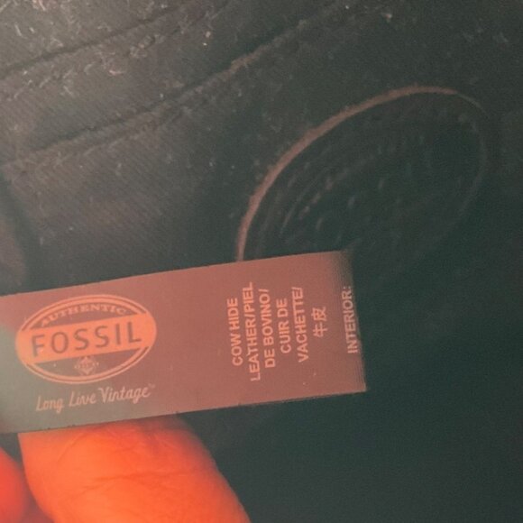 Fossil Crossbody Bag Elise Black Cowhide Animal Print Boho Western - Picture 7 of 15